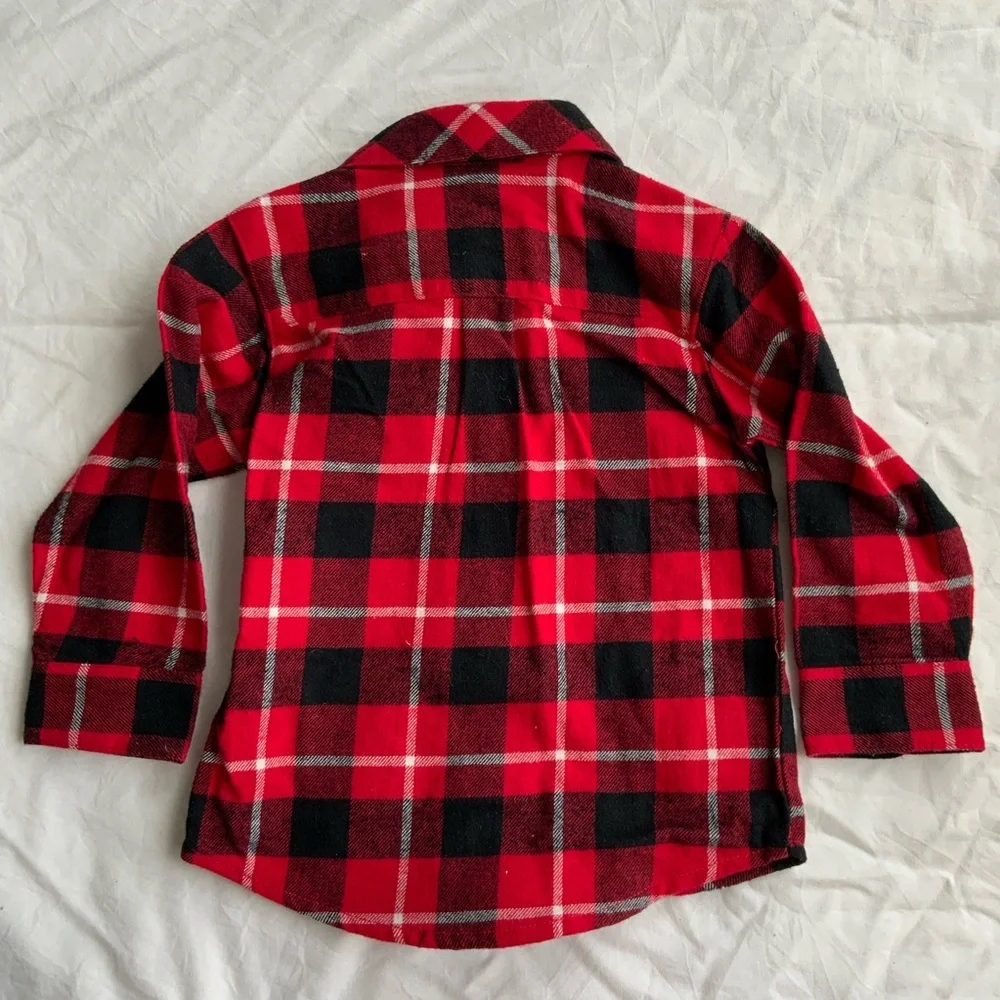 Carter's Red Plaid Button-Up Shirt 18M